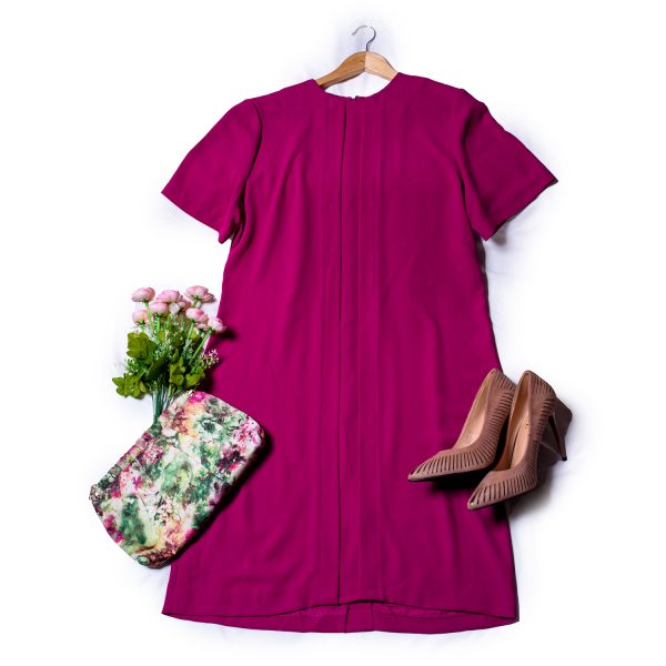 Purple Short Sleeve Shirt Dress in Size 12