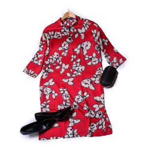 Zara Red and White Floral Dress in Size 8