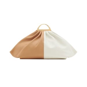 Ladies luxury leather pleated dumpling clutch purse 2051