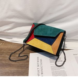 Luxury Small Chain shoulder summer contrast color patchwork bag 1686
