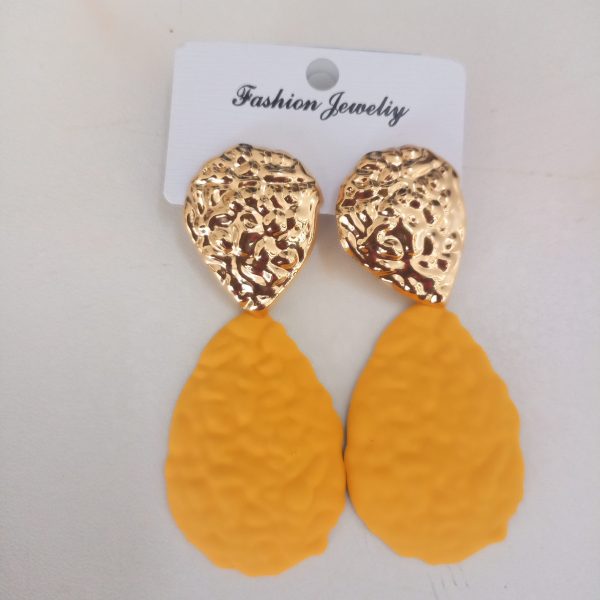 Glitz and Glam Polymer Clay Earrings in Mustard Yellow 012