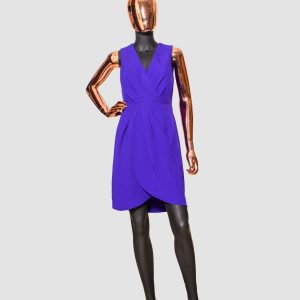 OASIS Purple Front Ruche Detail Dress in Size 10