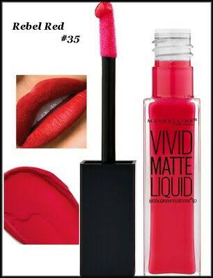 Maybelline New York Color Sensational Vivid Matte Liquid Lipstick, Rebel Red, 0.26 fl. oz.