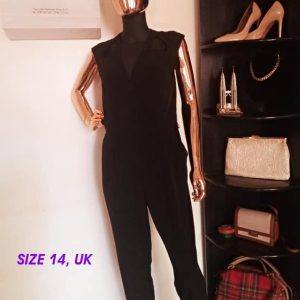 NEW LOOK All Black Jumpsuit in Size 14
